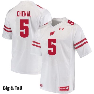 Men's Wisconsin Badgers NCAA #5 Leo Chenal White Authentic Under Armour Big & Tall Stitched College Football Jersey KI31K48NZ